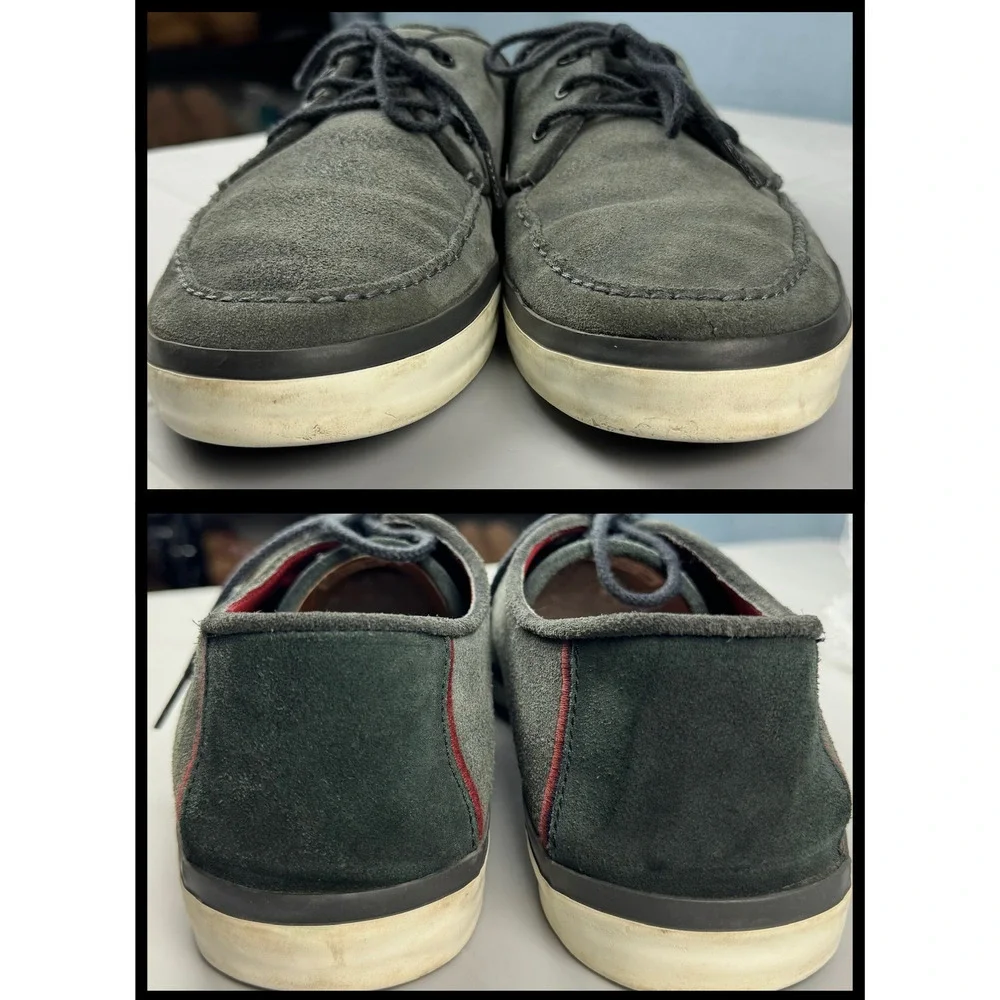 Lacoste Suede Sevrin 4 Grey Black Sneakers Loafers Shoes Metal Alligator Size 13